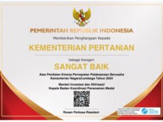 Kementan Raih Penghargaan Penilaian Kinerja Percepatan Pelaksanaan Berusaha Tahun 2024